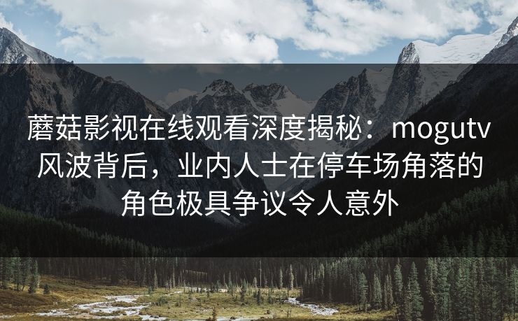 蘑菇影视在线观看深度揭秘:mogutv风波背后,业内人士在停车场角落的角色极具争议令人意外 蘑菇影视在线观看深度揭秘:mogutv风波背后,业内人士在停车场角落的角色极具争议令人意外