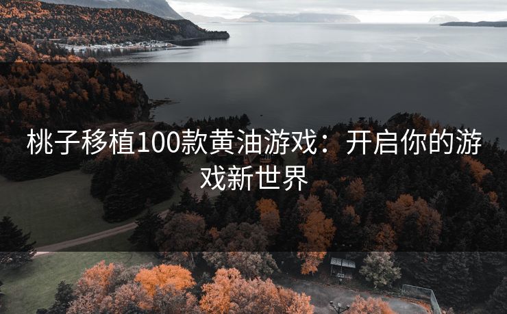 桃子移植100款黄油游戏:开启你的游戏新世界 桃子移植100款黄油游戏:开启你的游戏新世界