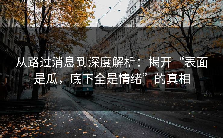 从路过消息到深度解析：揭开“表面是瓜，底下全是情绪”的真相